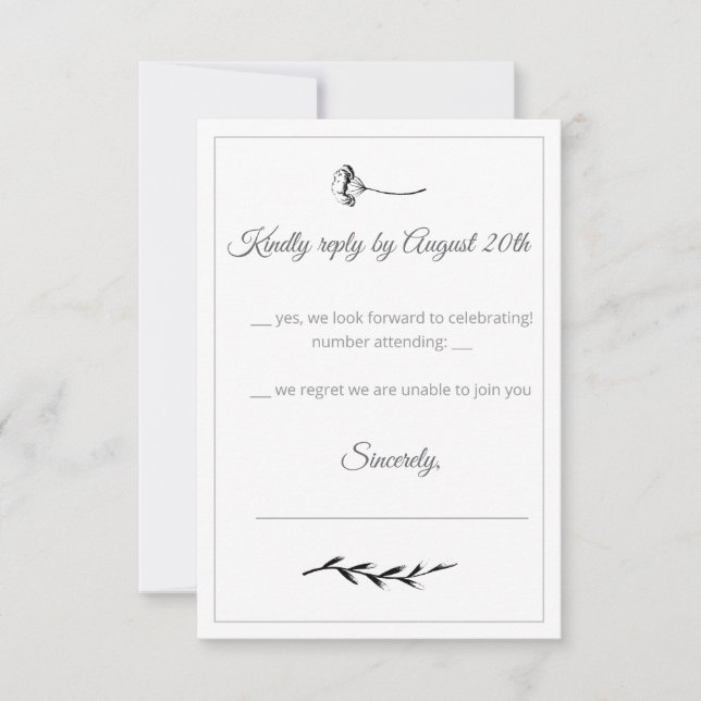 Floral Illustration Response Card (Front)