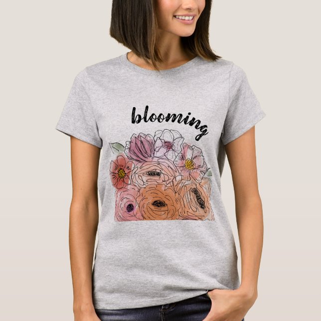Floral Illustration T-Shirt (Front)