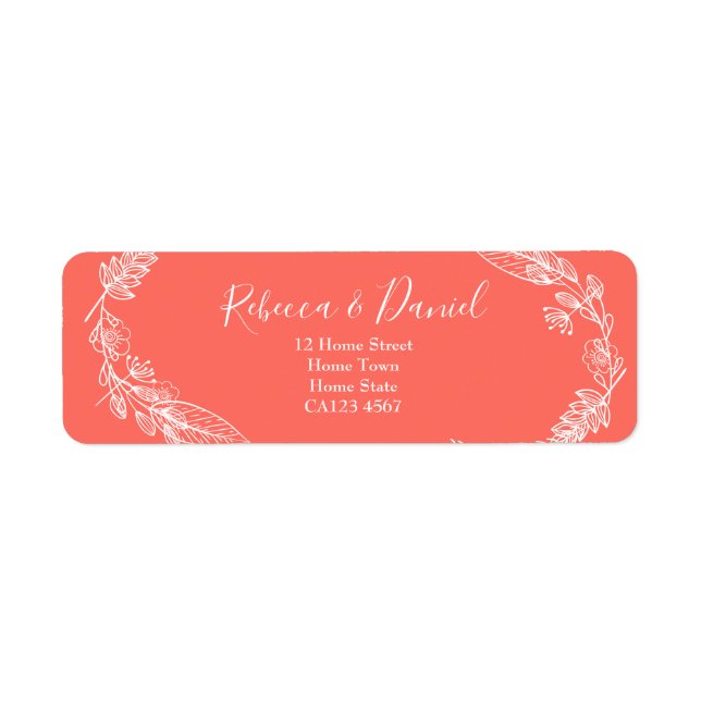 Floral Illustrations Script Name Label (Front)