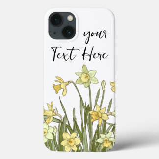 Floral image of yellow daffodils on iPhone 13 case