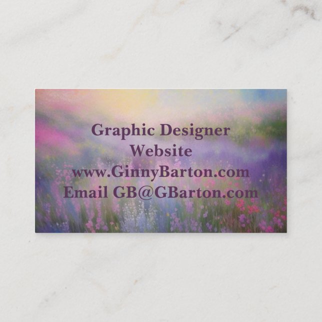 Floral Impressionist AI Art Design  Business Card (Back)