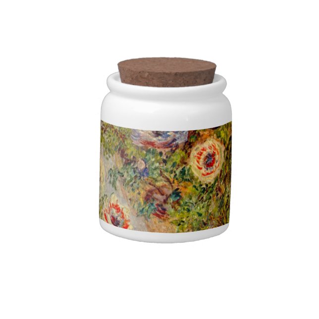 Floral Impressionist Painting - Claude Monet Candy Jar (Left)