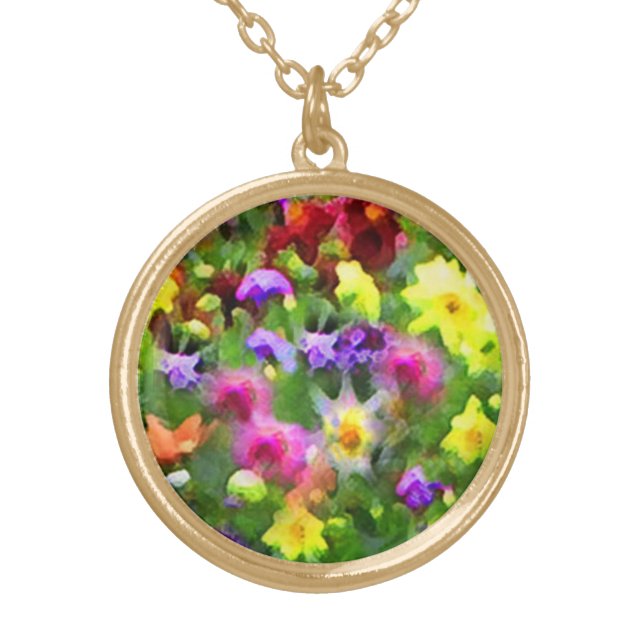 Floral Impressions Gold Plated Necklace (Front)