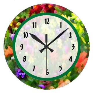 Floral Impressions Large Clock