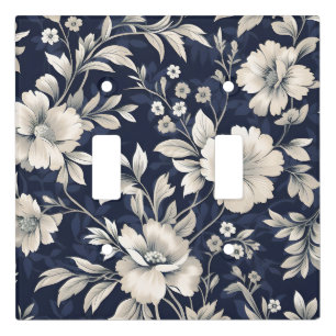 Floral in Blue Light Switch Cover