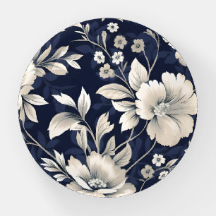 Floral in Blue Paperweight