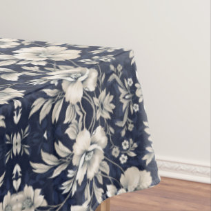Floral in Blue Tablecloth
