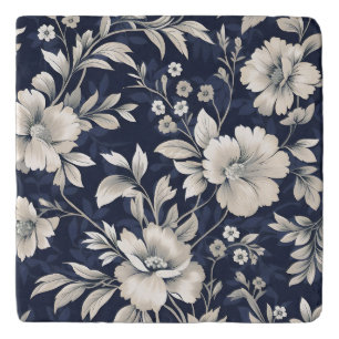 Floral in Blue Trivet