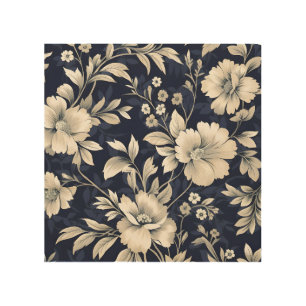Floral in Blue Wood Wall Art