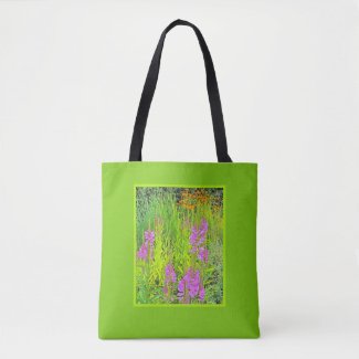 Floral In Chartreuse, Pink and Marigold Colors
