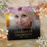 Floral In Loving Memory Funeral Photo Button<br><div class="desc">An elegant floral personalized photo celebration of life remembrance funeral button. Designed by Thisisnotme©</div>