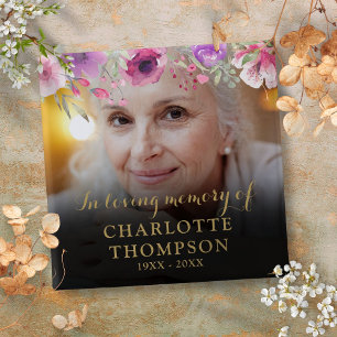 Floral In Loving Memory Funeral Photo Button