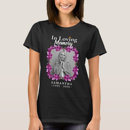 Floral In Loving Memory Photo Loss of Mother T_Shi T_Shirt