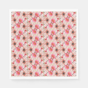 Floral in Pink Bridal Shower Bachelorette Party Napkins