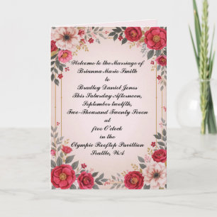 Floral in Pink Wedding Program