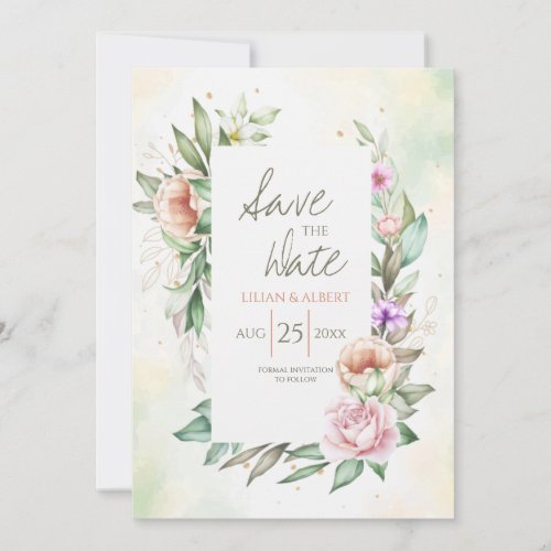 Floral in Soft Colors Save the Date