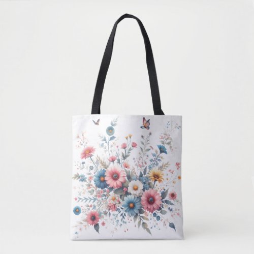 Floral in soft colors  tote bag