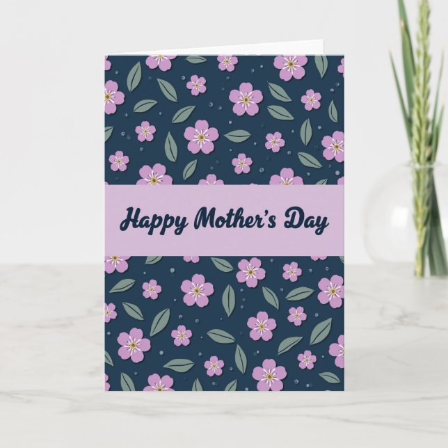 Floral Indigo Greeting Card (Front)