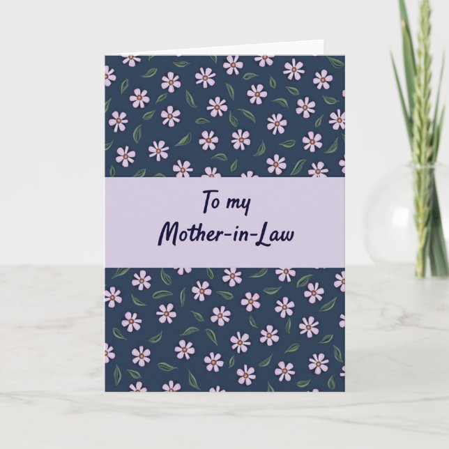 Floral Indigo To Motherinlaw Card (Front)
