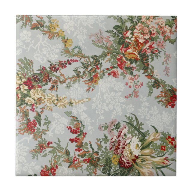 Floral Industrial arts of the 19th Century  Ceramic Tile (Front)