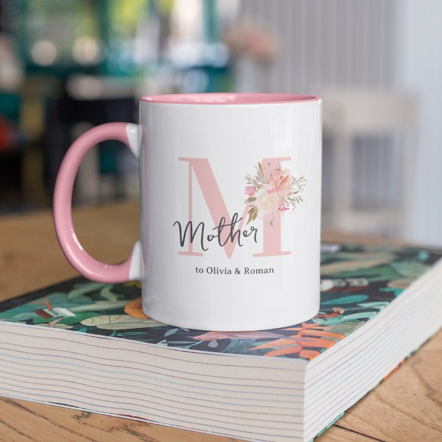 Floral Initial Mothers Mom Mug (Creator Uploaded)
