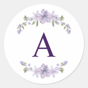 Floral Initial Sticker Personalized Monogram
