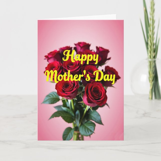 Floral Inscription Mothers Day Card (Front)