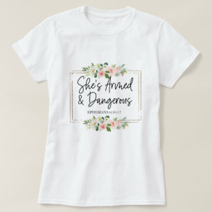 Floral Inspirational Bible Verse T-Shirt