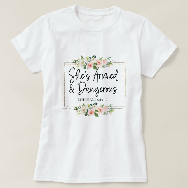 Floral Inspirational Bible Verse T-Shirt (Design Front)