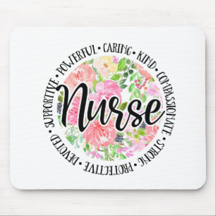 Floral Inspirational Nurse Mouse Pad