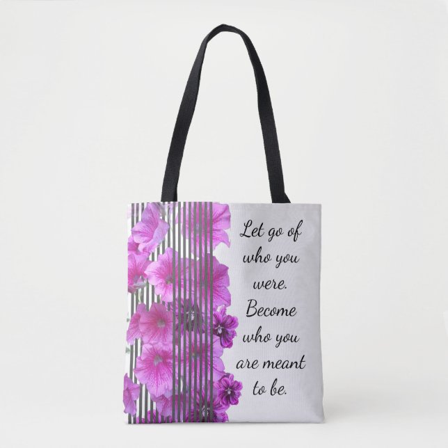 Floral Inspirational Quote Tote Bag (Front)