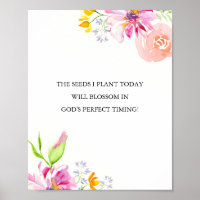 Floral Inspirational Quotes for Women Poster