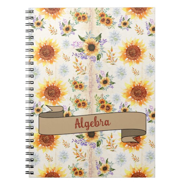 Floral Inspire School  Notebook (Front)