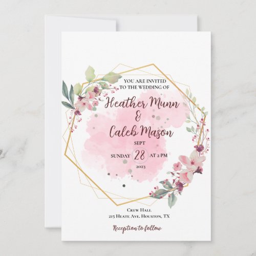 Floral inspired Wedding Invitation 