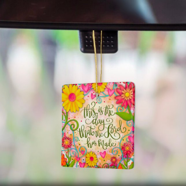 Floral Inspiring Religious Verse Inspirivity   Ceramic Ornament (Creator Uploaded)