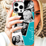 Floral Instagram Filmstrip Photo Collage Custom  iPhone 16 Pro Case<br><div class="desc">Showcase your favorite memories with this beautiful floral-themed iPhone case, featuring an Instagram-inspired filmstrip photo collage design and personalized name. Perfect for family photos, pet pictures, or cherished moments, this custom Case-Mate iPhone case combines style and protection. Add a personal touch with your name and photos for a unique, one-of-a-kind...</div>
