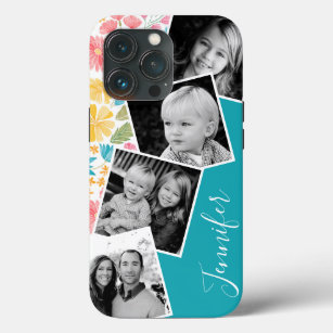 Floral Instagram Filmstrip Photo Collage Name iPhone 13 Pro Case