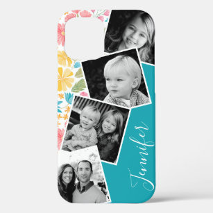 Floral Instagram Filmstrip Photo Collage Name iPhone 12 Pro Case