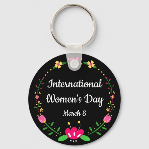 Floral International Womens Day  Keychain