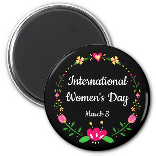 Floral International Womens Day  Magnet