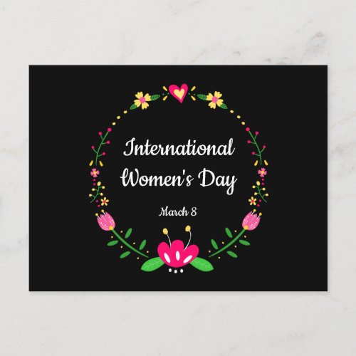 Floral International Womens Day  Postcard