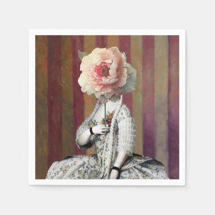 Floral Intrigue Pink Peony Mask Napkins