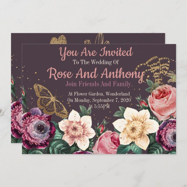 Floral Invitation (Front/Back)