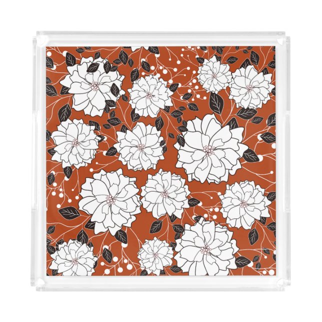 Floral Invitation: Abstract Wedding Acrylic Tray (Front)
