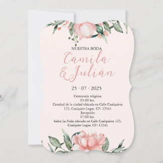 Floral Invitation in Rosas Pastel Tones