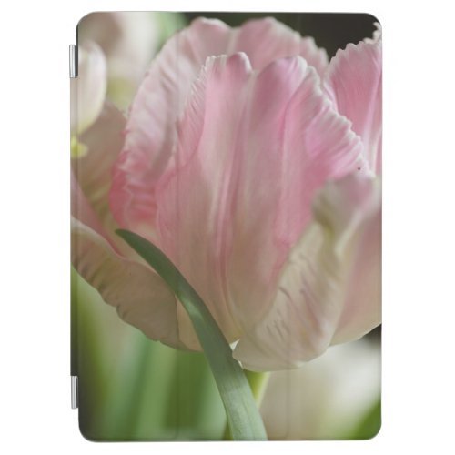 Floral iPad case with pink parrot tulip