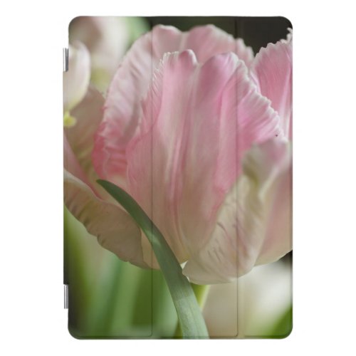 Floral iPad case with pink parrot tulip
