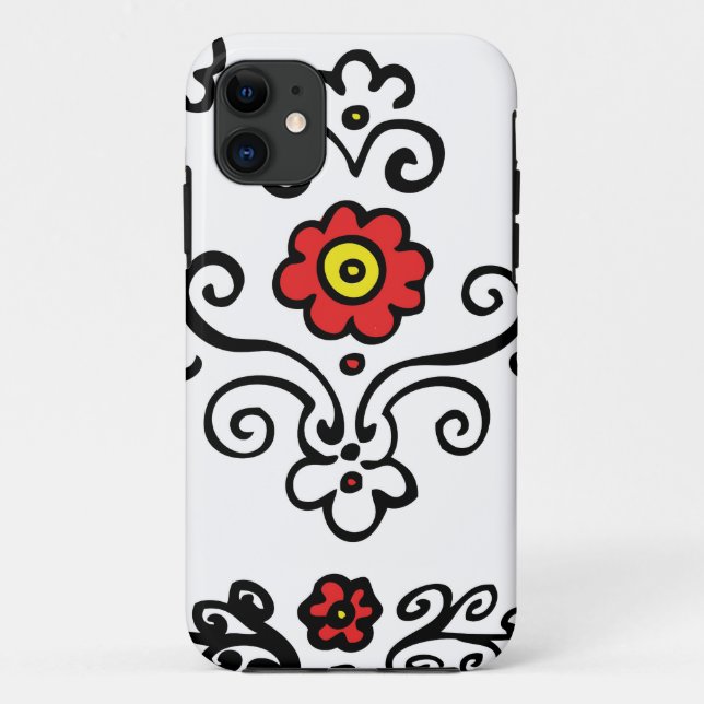 Floral iPhone case red flower (Back)