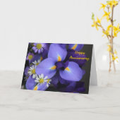 Floral, Iris and Mini Daisy, Happy Anniversary Card (Yellow Flower)