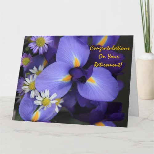Floral Iris and Mini Daisy Retirement jumbo Card
